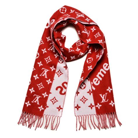 louis vuitton red monogram scarf